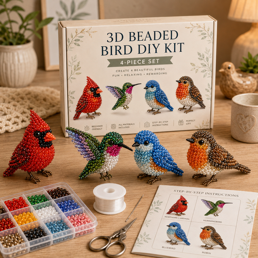 Tiny 3D Beaded Animal DIY Kit – Make Adorable Mini Animal Crafts 🧵✨