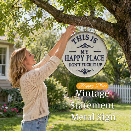 “This Is My Happy Place” Vintage Door Sign
