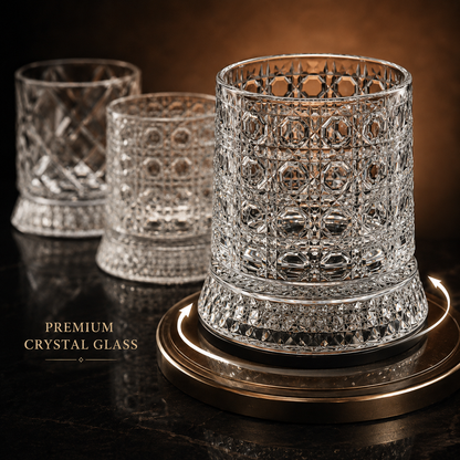 Ziptred™ 360° Spinning Crystal Whiskey Glass – Premium Rotating Tumbler Gift