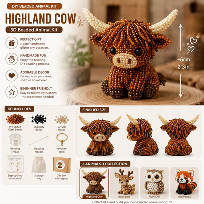 Tiny 3D Beaded Animal DIY Kit – Make Adorable Mini Animal Crafts 🧵✨