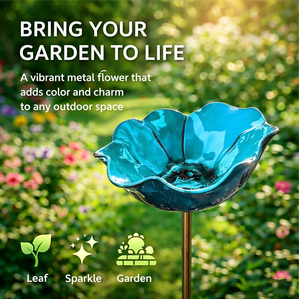 Ziptred™ - Colorful Metal Flower Stake for Birds, Bees & Butterflies
