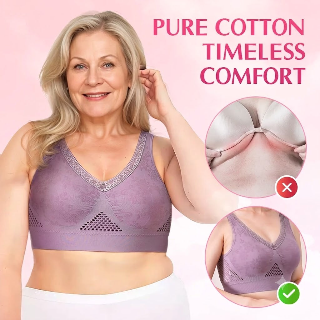 Pure Cotton Buttonless Comfy Lifting Bra