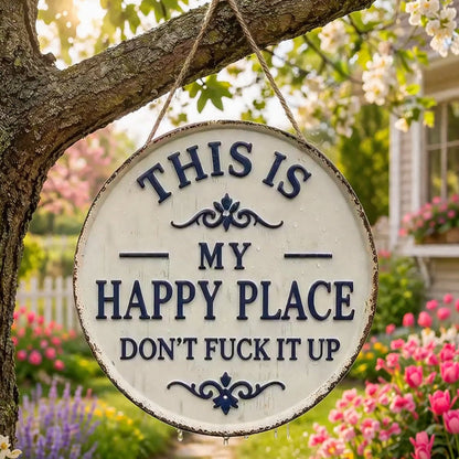 “This Is My Happy Place” Vintage Door Sign