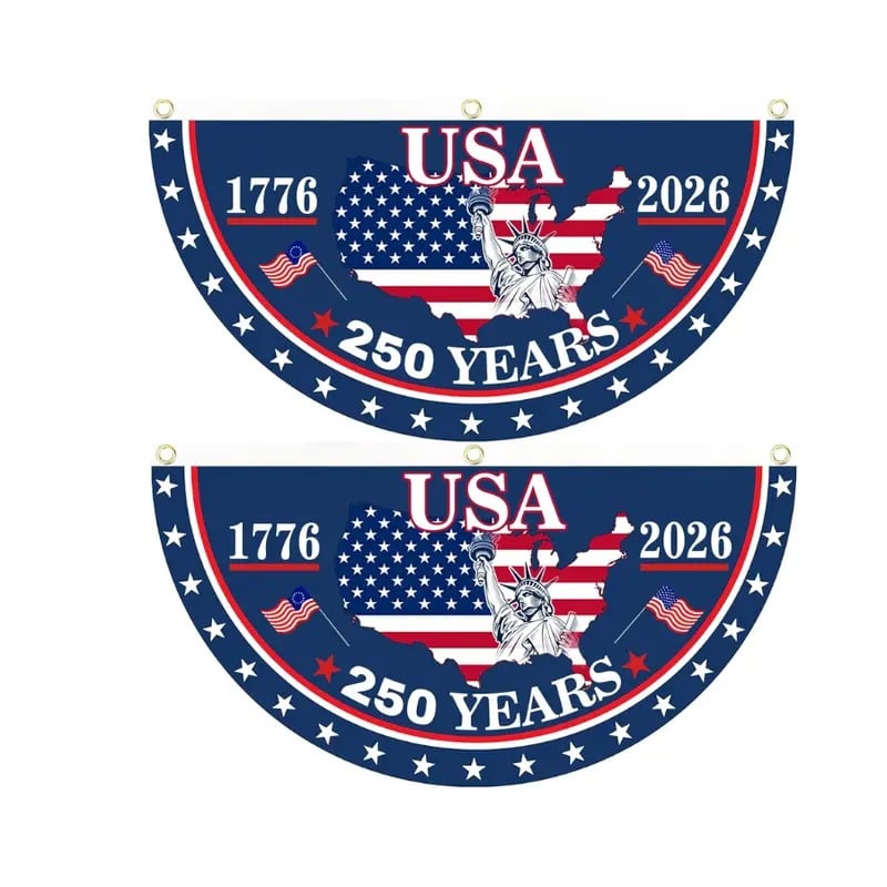 Limited Edition USA 250th Anniversary Fan Flag – Patriotic Outdoor Decor (1776–2026)