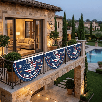 Limited Edition USA 250th Anniversary Fan Flag – Patriotic Outdoor Decor (1776–2026)