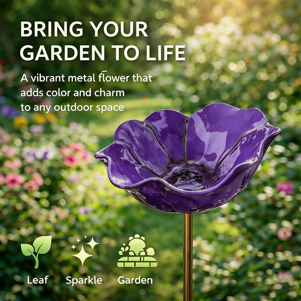 Ziptred™ - Colorful Metal Flower Stake for Birds, Bees & Butterflies