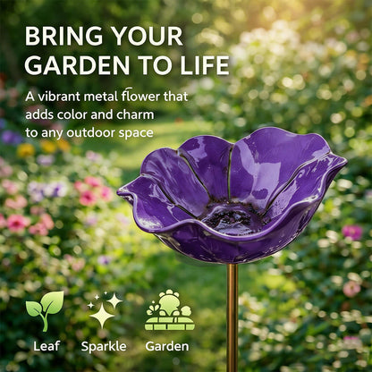 Ziptred™ - Colorful Metal Flower Stake for Birds, Bees & Butterflies