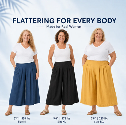 Flattering Soft Linen Palazzo Pants
