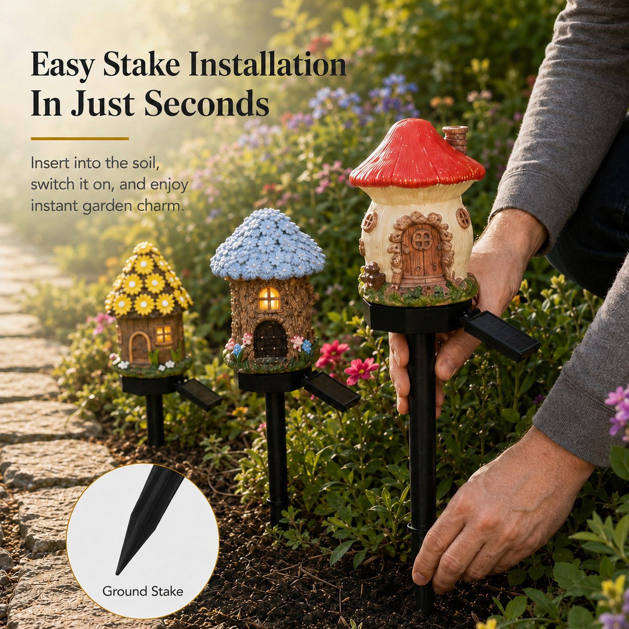 Ziptred™ 🔥Last Day 55% OFF 🔥 Solar Fairy-Tale Mushroom Cottage Garden Light
