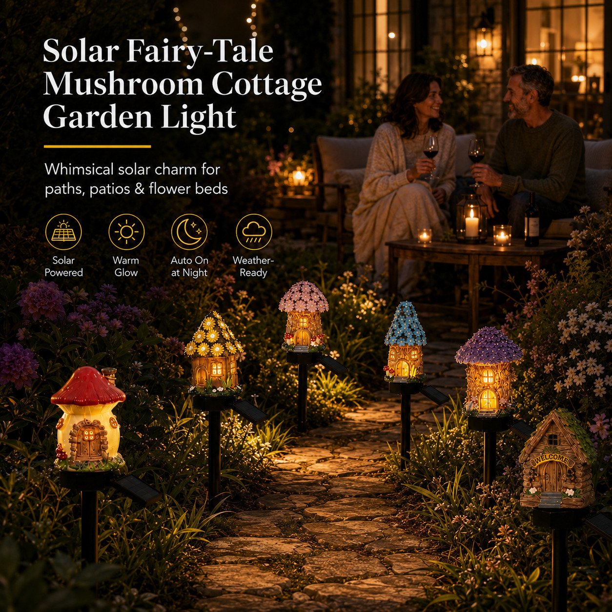 Ziptred™ 🔥Last Day 55% OFF 🔥 Solar Fairy-Tale Mushroom Cottage Garden Light