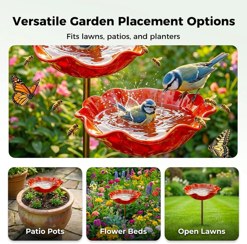 Ziptred™ - Colorful Metal Flower Stake for Birds, Bees & Butterflies