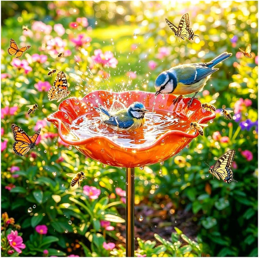 Ziptred™ - Colorful Metal Flower Stake for Birds, Bees & Butterflies