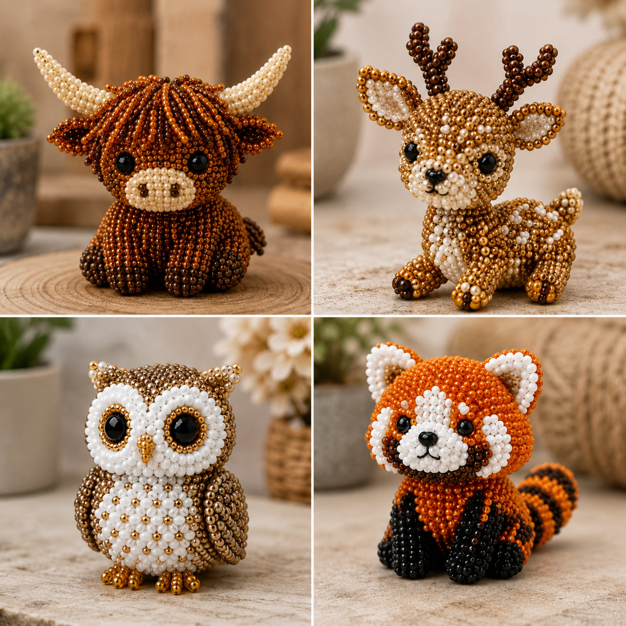 Tiny 3D Beaded Animal DIY Kit – Make Adorable Mini Animal Crafts 🧵✨