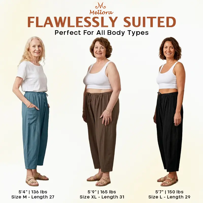 Mellora - Women Comfort Lightweight Linen Wide Leg Cargo Pants