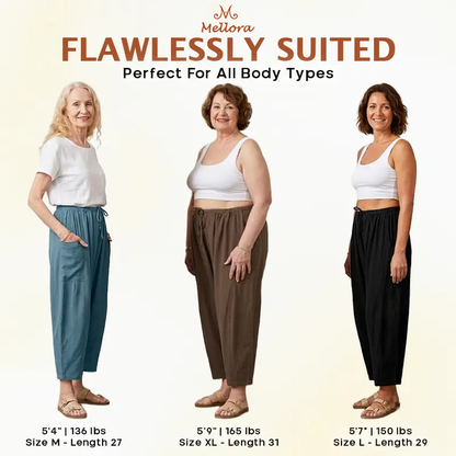 Mellora - Women Comfort Lightweight Linen Wide Leg Cargo Pants