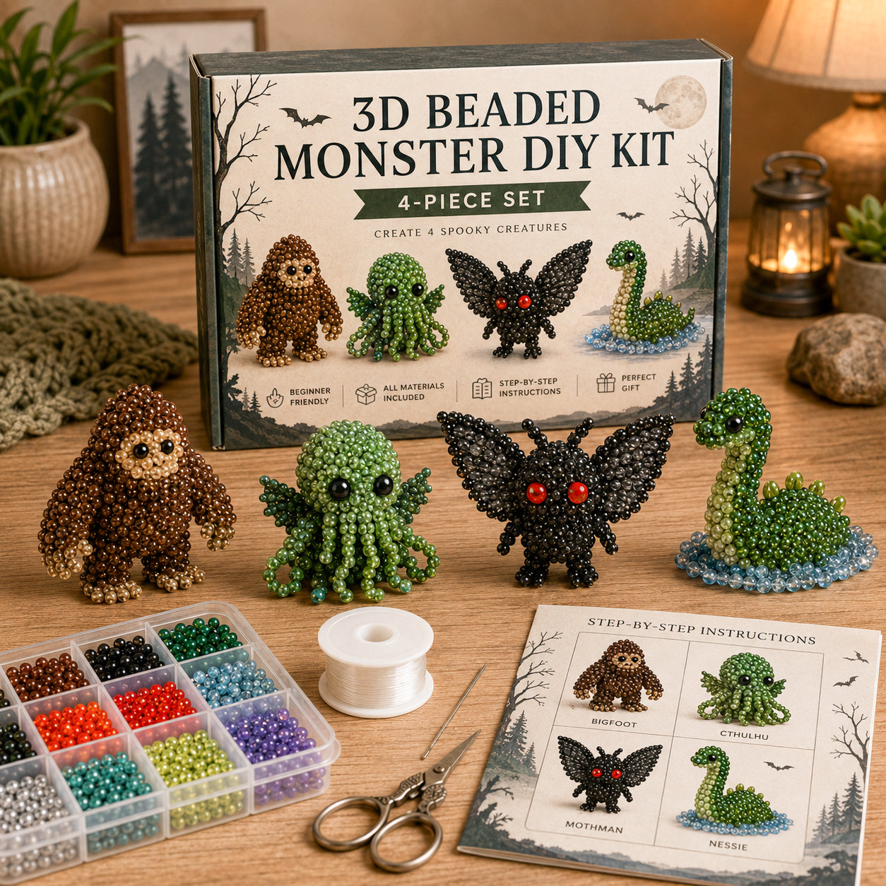 Tiny 3D Beaded Animal DIY Kit – Make Adorable Mini Animal Crafts 🧵✨