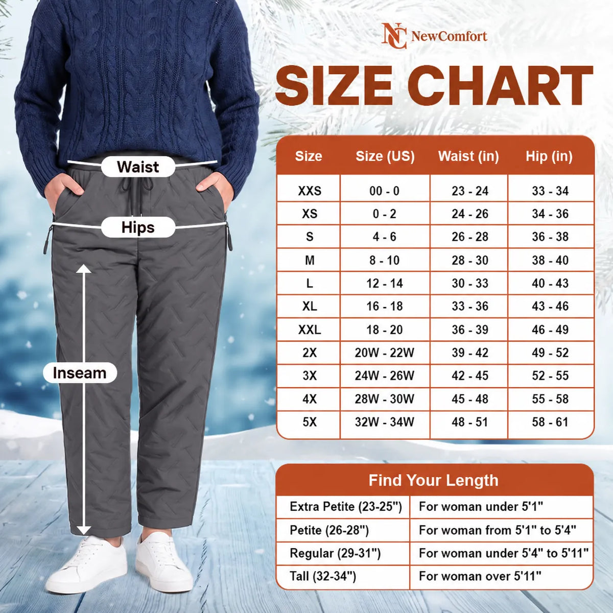 NewComfort - Fleece-Lined Waterproof Pants