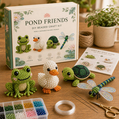 Tiny 3D Beaded Animal DIY Kit – Make Adorable Mini Animal Crafts 🧵✨