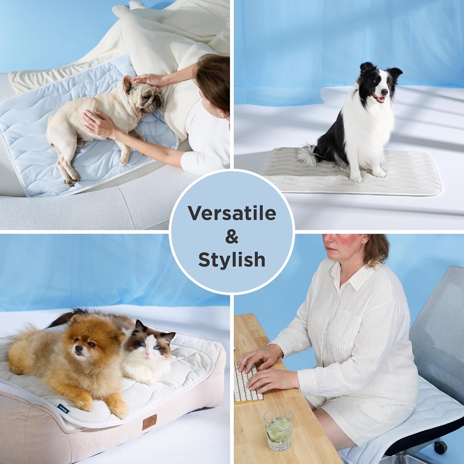 Ice Cooling Mat for Pets, Breathable Cooling Crate Pad Indoor for Pet