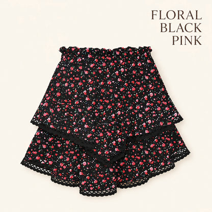 RuffleEase - High Waist Tiered Skort for Women
