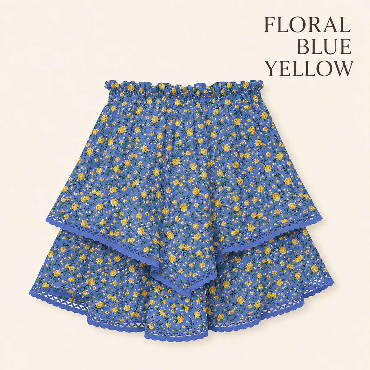RuffleEase - High Waist Tiered Skort for Women