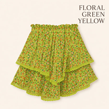 RuffleEase - High Waist Tiered Skort for Women