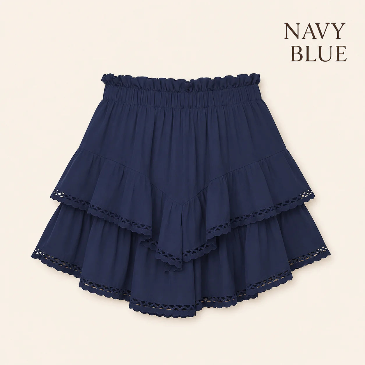 RuffleEase - High Waist Tiered Skort for Women
