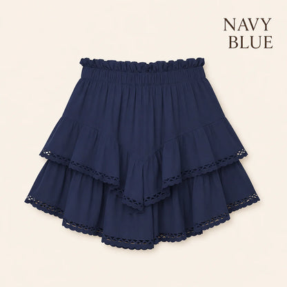 RuffleEase - High Waist Tiered Skort for Women