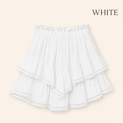 RuffleEase - High Waist Tiered Skort for Women