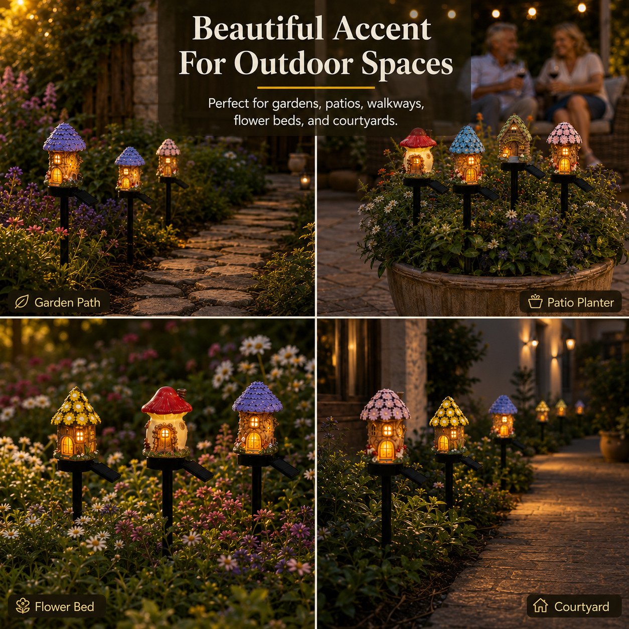 Ziptred™ 🔥Last Day 55% OFF 🔥 Solar Fairy-Tale Mushroom Cottage Garden Light