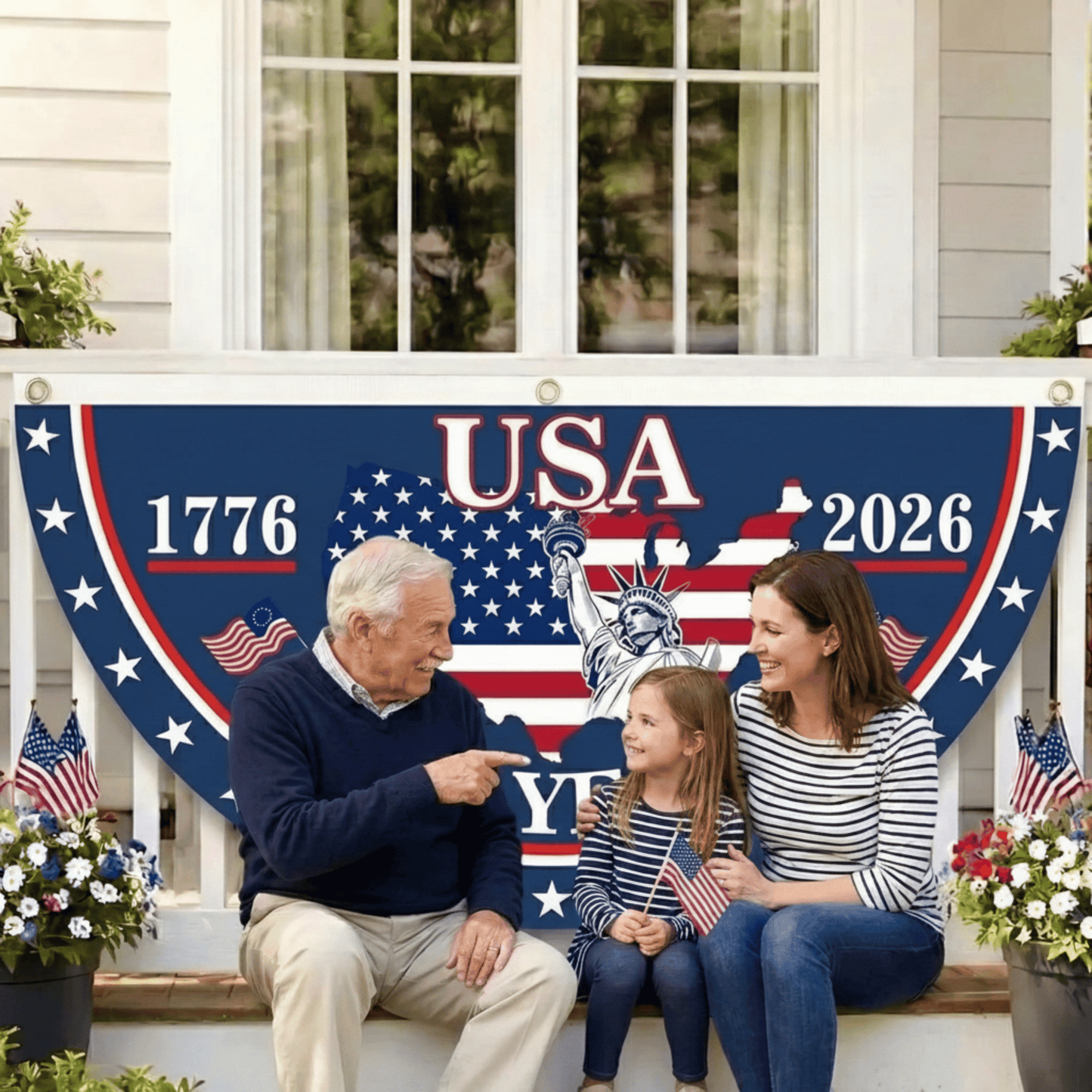Limited Edition USA 250th Anniversary Fan Flag – Patriotic Outdoor Decor (1776–2026)