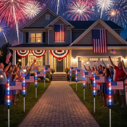 🔥Last Day 55% OFF 🔥MADE IN USA-8-Piece Flag Light Set🔥 – 4th of July Decorations✨