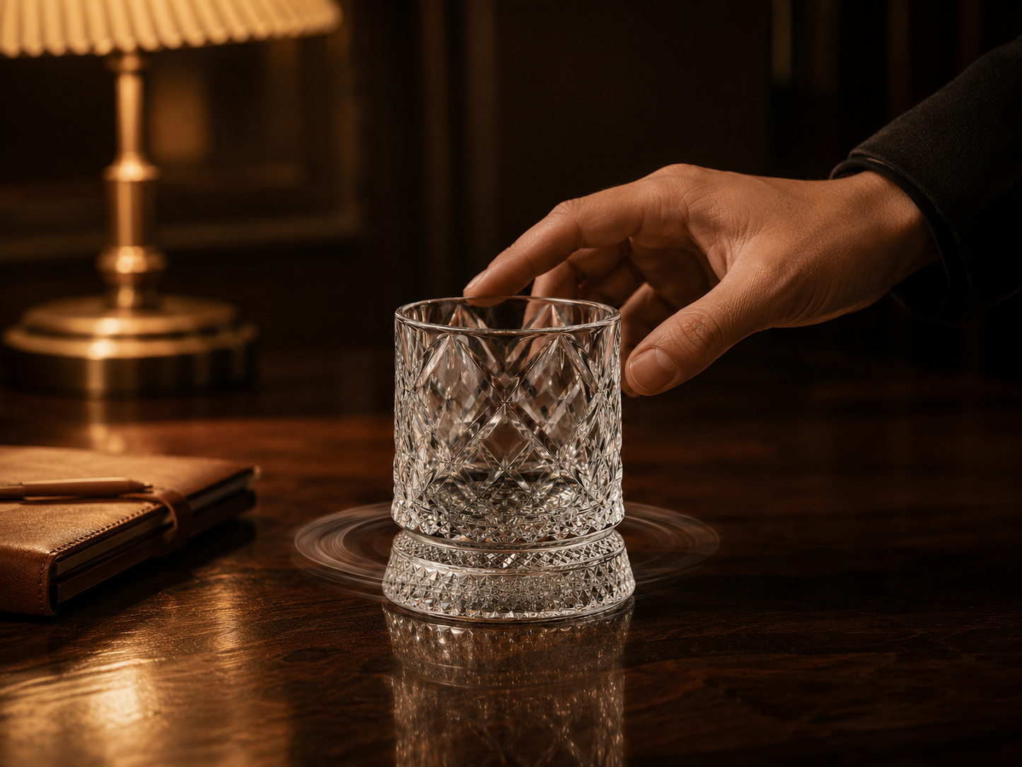 Ziptred™ 360° Spinning Crystal Whiskey Glass – Premium Rotating Tumbler Gift