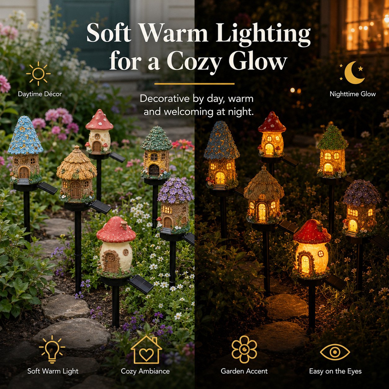 Ziptred™ 🔥Last Day 55% OFF 🔥 Solar Fairy-Tale Mushroom Cottage Garden Light