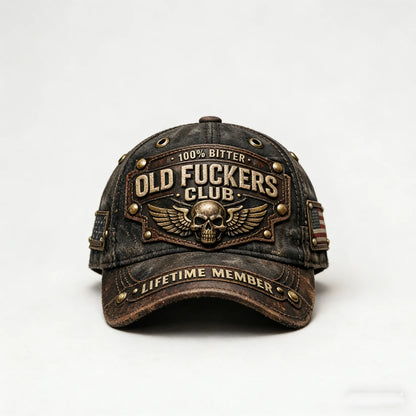 🏆Flash Sale 60% OFF  - ❤️Old Fuckers Club-Handmade Vintage Baseball Cap🎁  USA