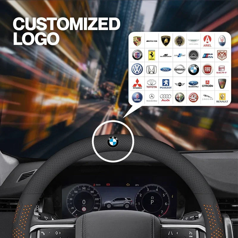 Gripex UltraGrip Breathable Leather Steering Wheel Cover | Anti-Slip, Custom - Fit