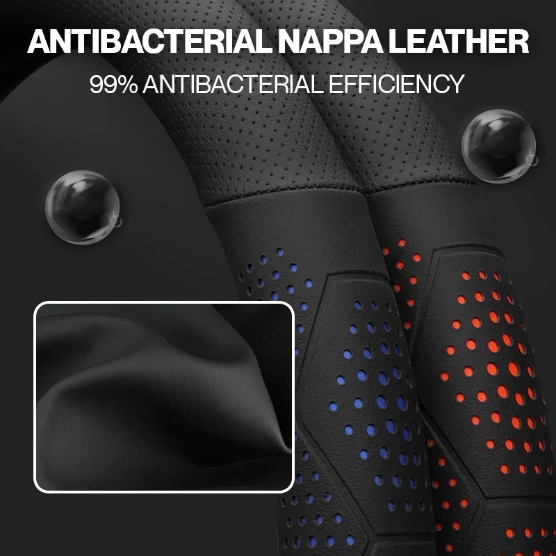 Gripex UltraGrip Breathable Leather Steering Wheel Cover | Anti-Slip, Custom - Fit