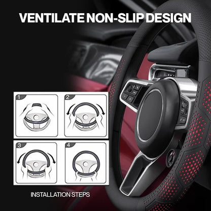 Gripex UltraGrip Breathable Leather Steering Wheel Cover | Anti-Slip, Custom - Fit