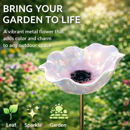 Ziptred™ - Colorful Metal Flower Stake for Birds, Bees & Butterflies