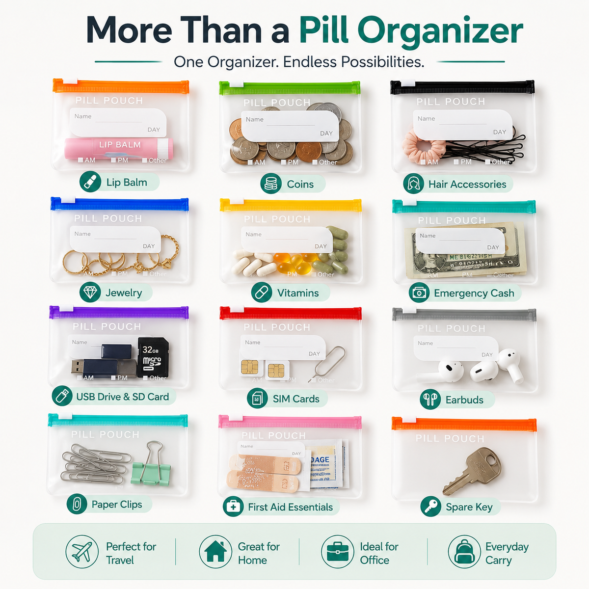DoseNest – Waterproof Weekly Pill Organizer
