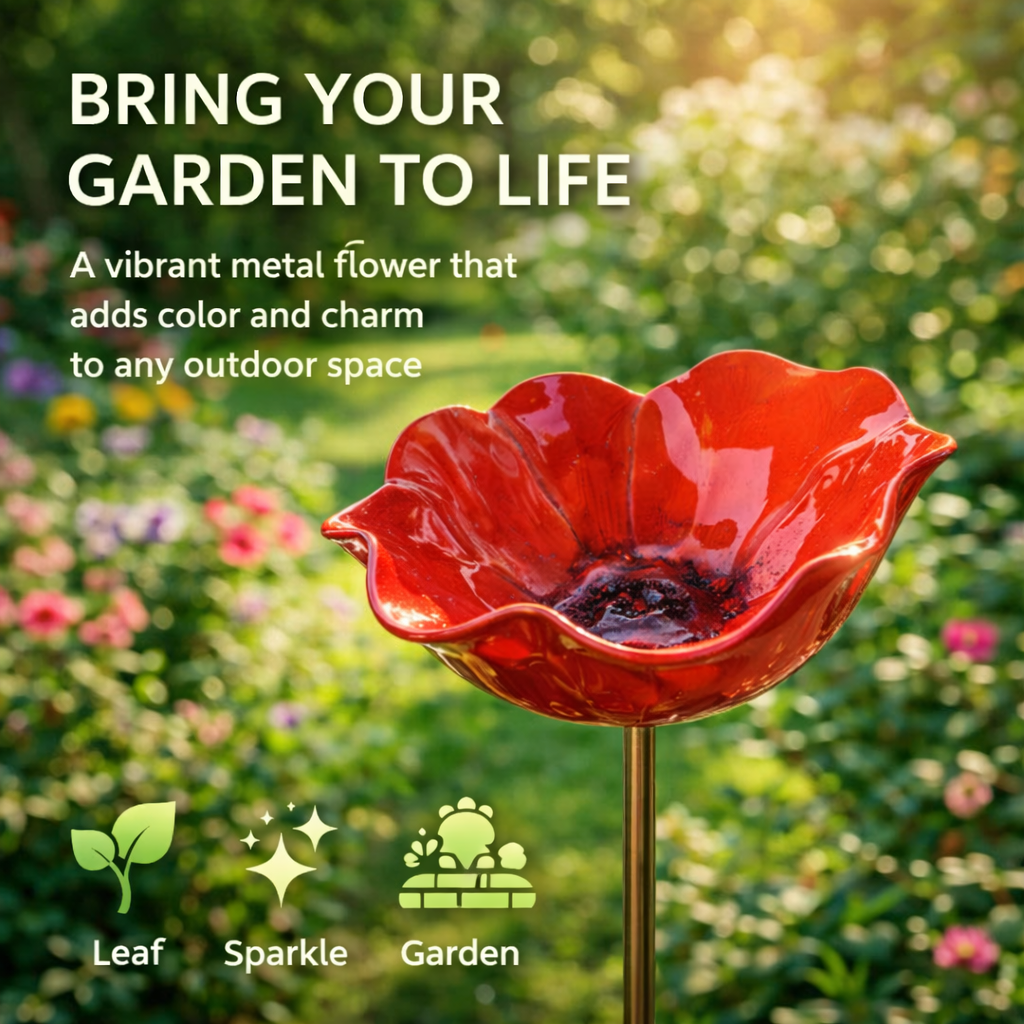 Ziptred™ - Colorful Metal Flower Stake for Birds, Bees & Butterflies