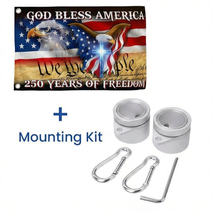 250 Years of Freedom Flag, We the People, God Bless America Grommet Flag 3-Day Shipping