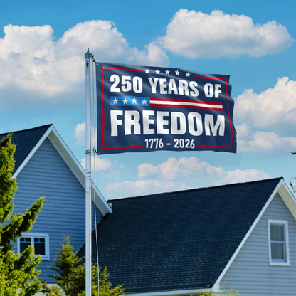American Flag - 250 Years Of Freedom 1776-2026 4th Of july Grommet Flag