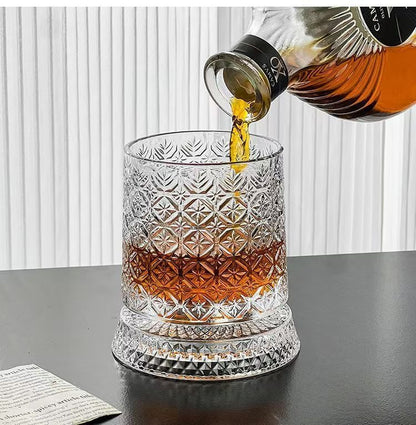 Ziptred™ 360° Spinning Crystal Whiskey Glass – Premium Rotating Tumbler Gift