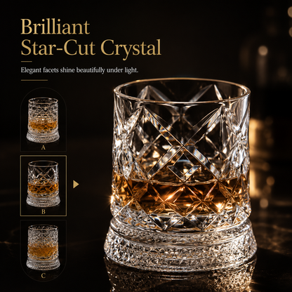 Ziptred™ 360° Spinning Crystal Whiskey Glass – Premium Rotating Tumbler Gift