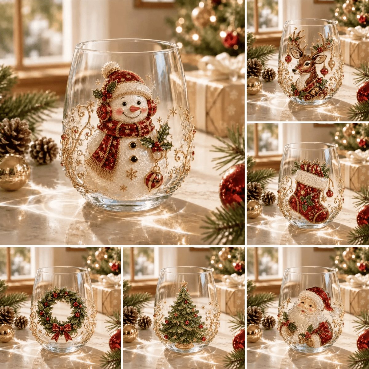 🎄LAST DAY 50% OFF✨ 3D Christmas Glass Art Cup