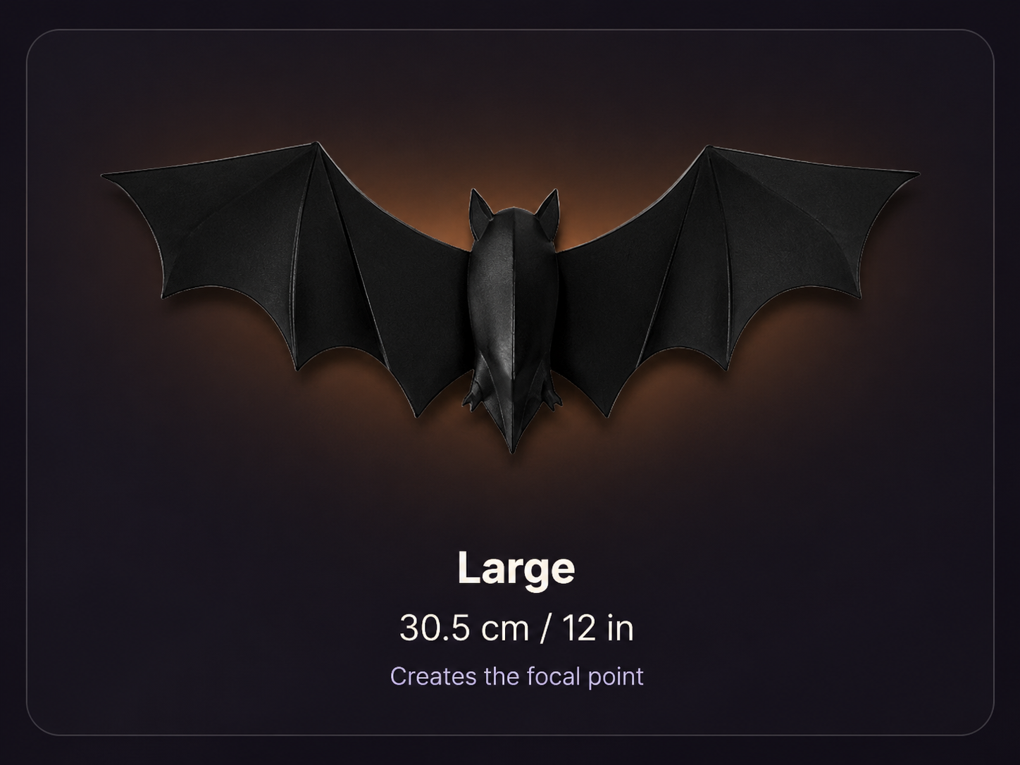 Large black decorative bat