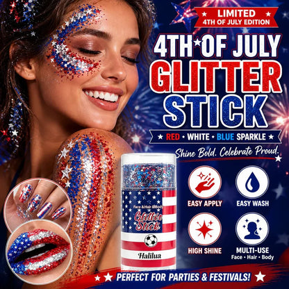 🦅4th of July Glitter Stick✨🔔Red, White & Blue Body & Hair Sparkle🔔