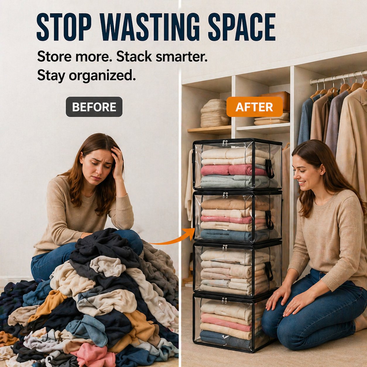 Large Clear Storage Bags for Closet Organization