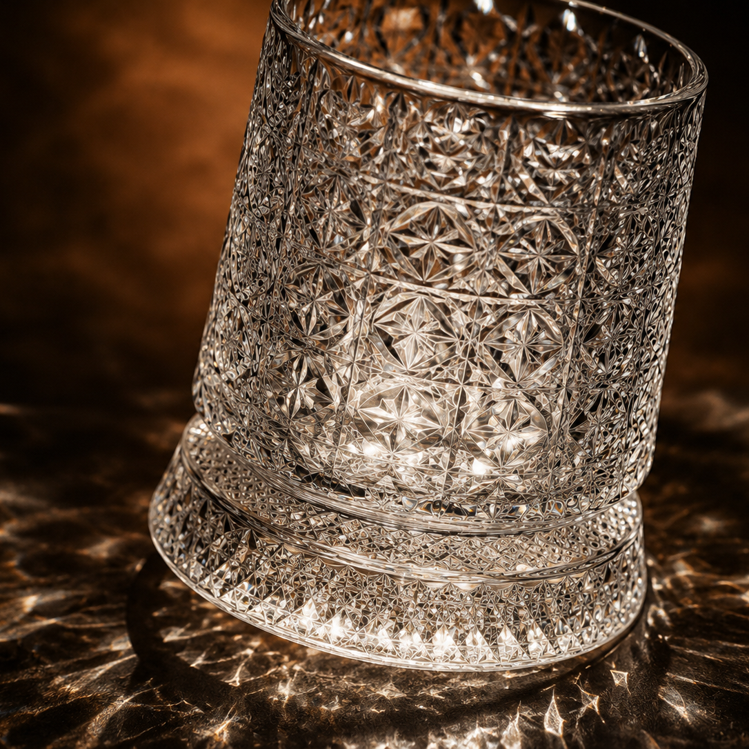Ziptred™ 360° Spinning Crystal Whiskey Glass – Premium Rotating Tumbler Gift
